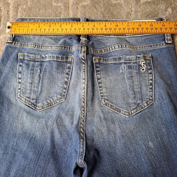 SLINK JEANS CURVY SUPER DISTRESSED WOMENS SIZE 4 STRETCH 27x27 CASUAL ANKLE - Picture 9 of 10